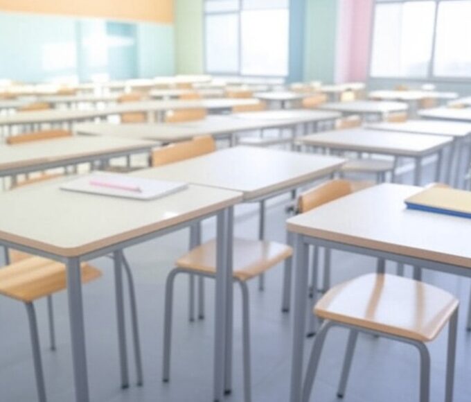 Escola pública em Brasília representando anúncio de créditos escolares do GDF para alunos.