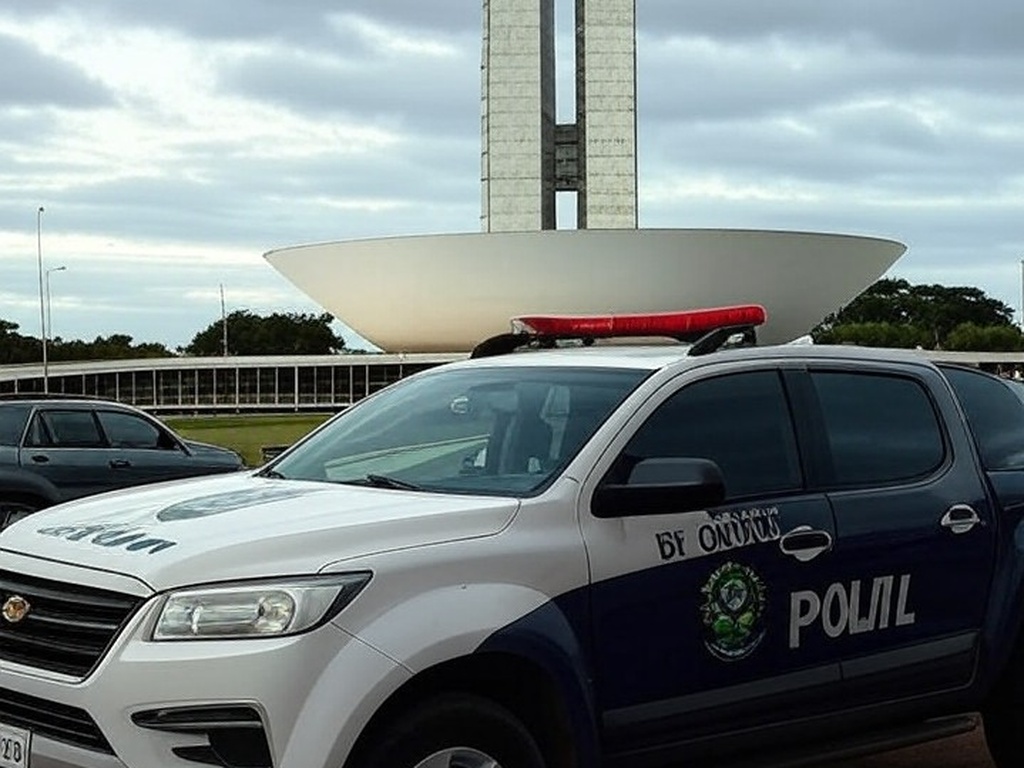 Viatura policial em Brasília, simbolizando prisão de piloto da Fórmula Delta por agressão que deixou adolescente em coma.
