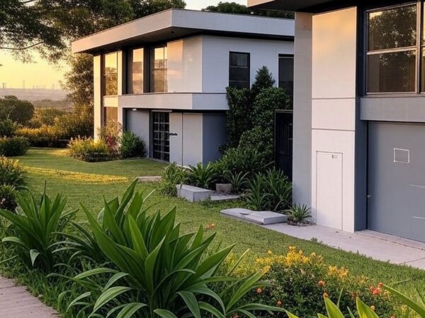 Casa residencial em Brasília representando o programa Família Protegida contra violência doméstica, com inscrições para voluntários pela Sefami-DF.