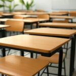 Sala de aula vazia em escola no DF, representando projeto Estudamente do Sesc-DF contra ansiedade e estresse em estudantes.