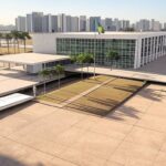 Edifício do STF em Brasília, representando julgamento de embargos de PMs pelo 8 de janeiro.