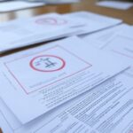 Mesa com documentos oficiais e carimbo de proibição em escritório governamental brasileiro, representando veto a emendas para ONGs.