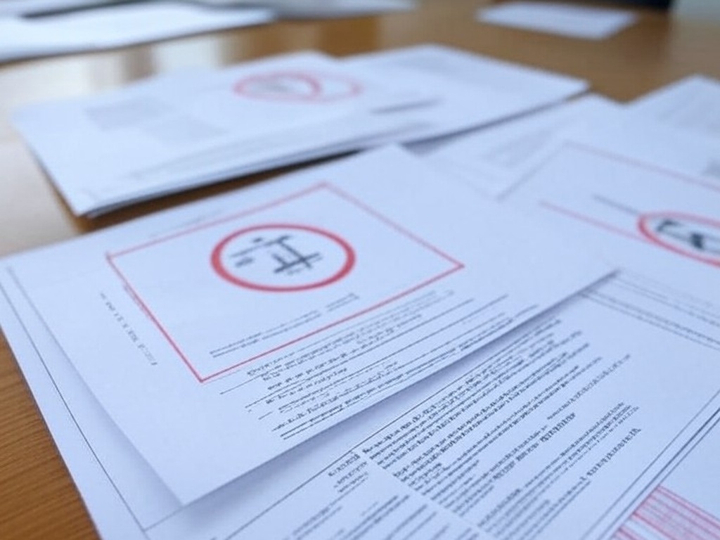 Mesa com documentos oficiais e carimbo de proibição em escritório governamental brasileiro, representando veto a emendas para ONGs.