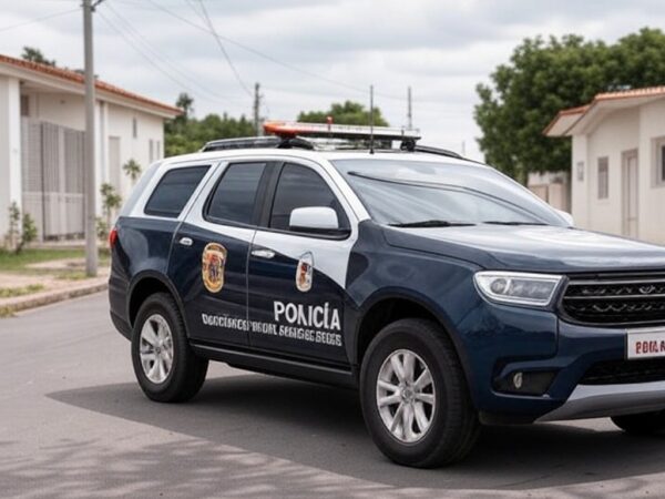 Viatura da Polícia Civil do DF em rua de Sobradinho II, representando prisão por homicídio.