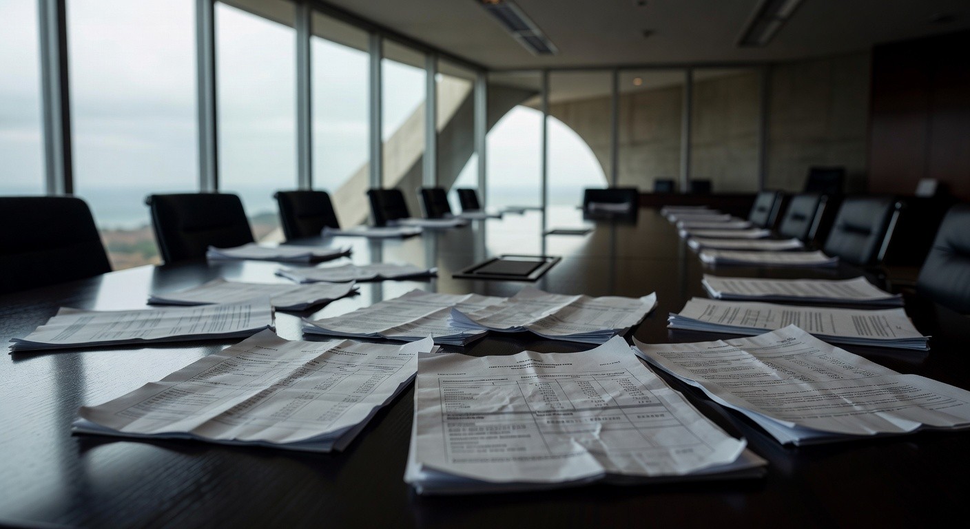 Edifício do BRB próximo à CLDF em Brasília, sob céu nublado, representando suspeitas de influência bancária.