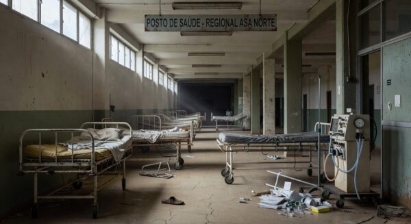 Edifício da CLDF em Brasília com faixas simbólicas do Dia das Doenças Raras, destacando falhas no apoio a pacientes.