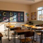 Sala de aula em escola de Sobradinho com materiais de alfabetização para Jornada Pedagógica.