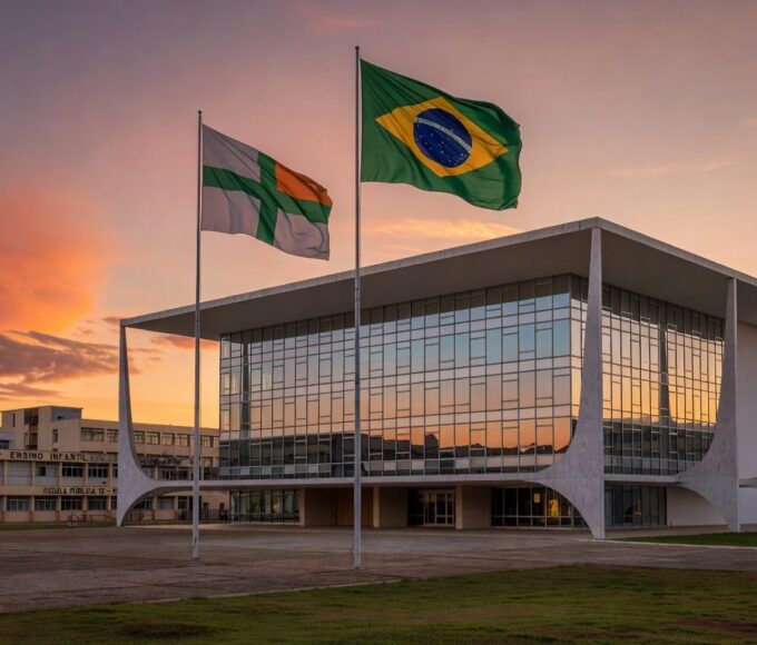 Vista do Palácio do Buriti em Brasília, representando envio de projeto de lei para reajuste em funções gratificadas escolares no DF.