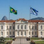 Palácio Guanabara no Rio de Janeiro, representando o governo estadual e eleições diretas.