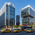 Edifícios de bancos em São Paulo representando aquisição de ativos entre Itaú Unibanco e BRB.