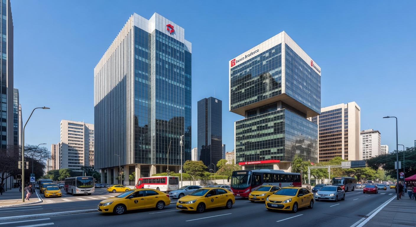 Edifícios de bancos em São Paulo representando aquisição de ativos entre Itaú Unibanco e BRB.