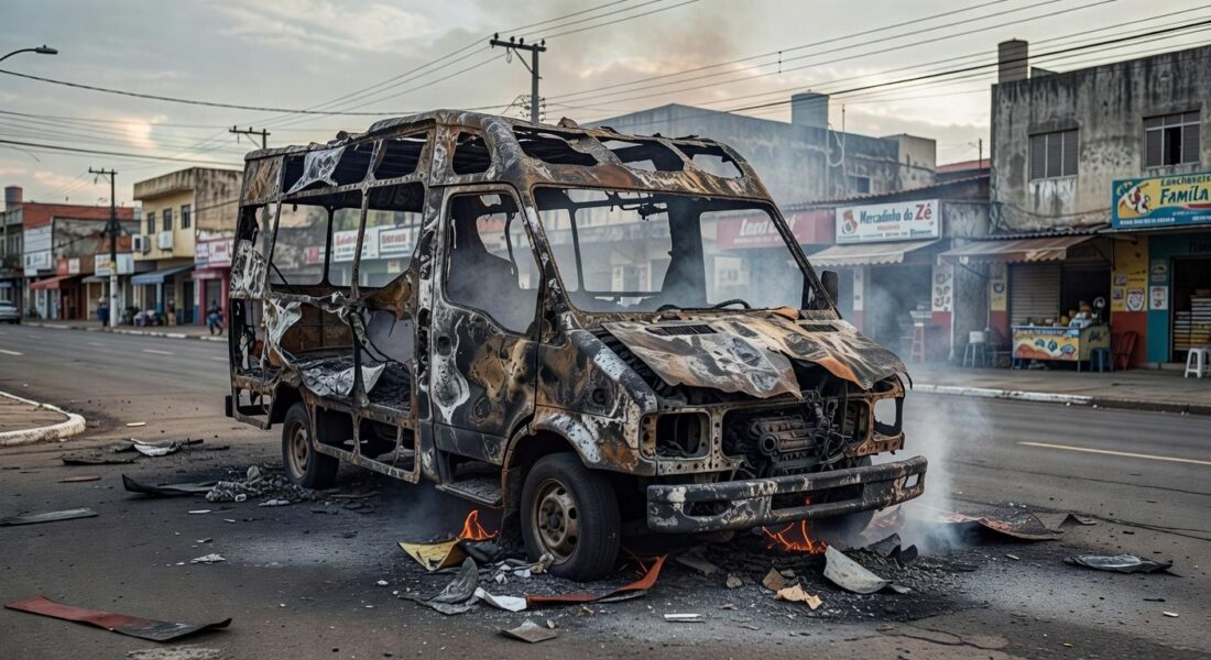 Food-truck Dog do Cangaceiro devastado por incêndio em rua de Ceilândia, Brasília.
