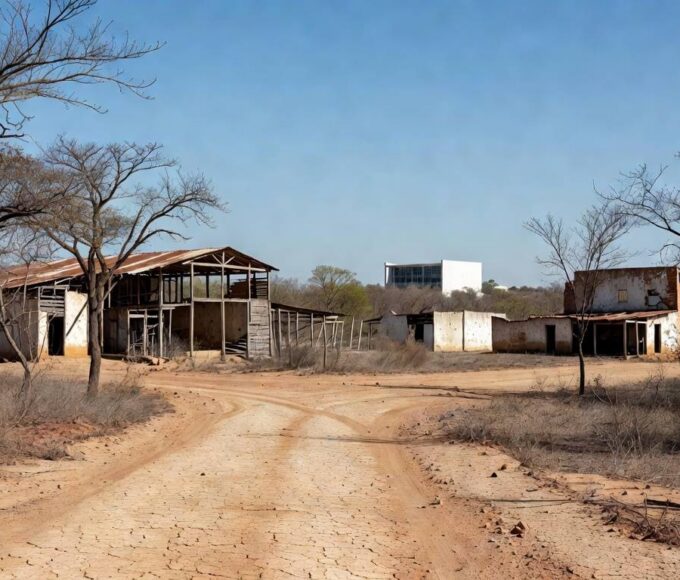 Área delimitada de 16 hectares para Polo de Cinema no DF, com estruturas de estúdios em Brasília.