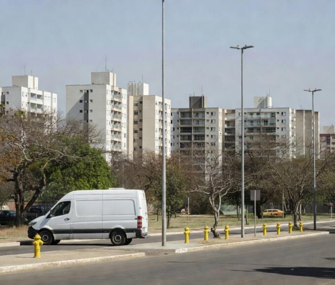 Van de atendimento da Caesb em periferia do Distrito Federal
