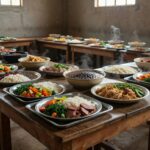 Bandejas com refeições do programa contra fome do Governo do DF