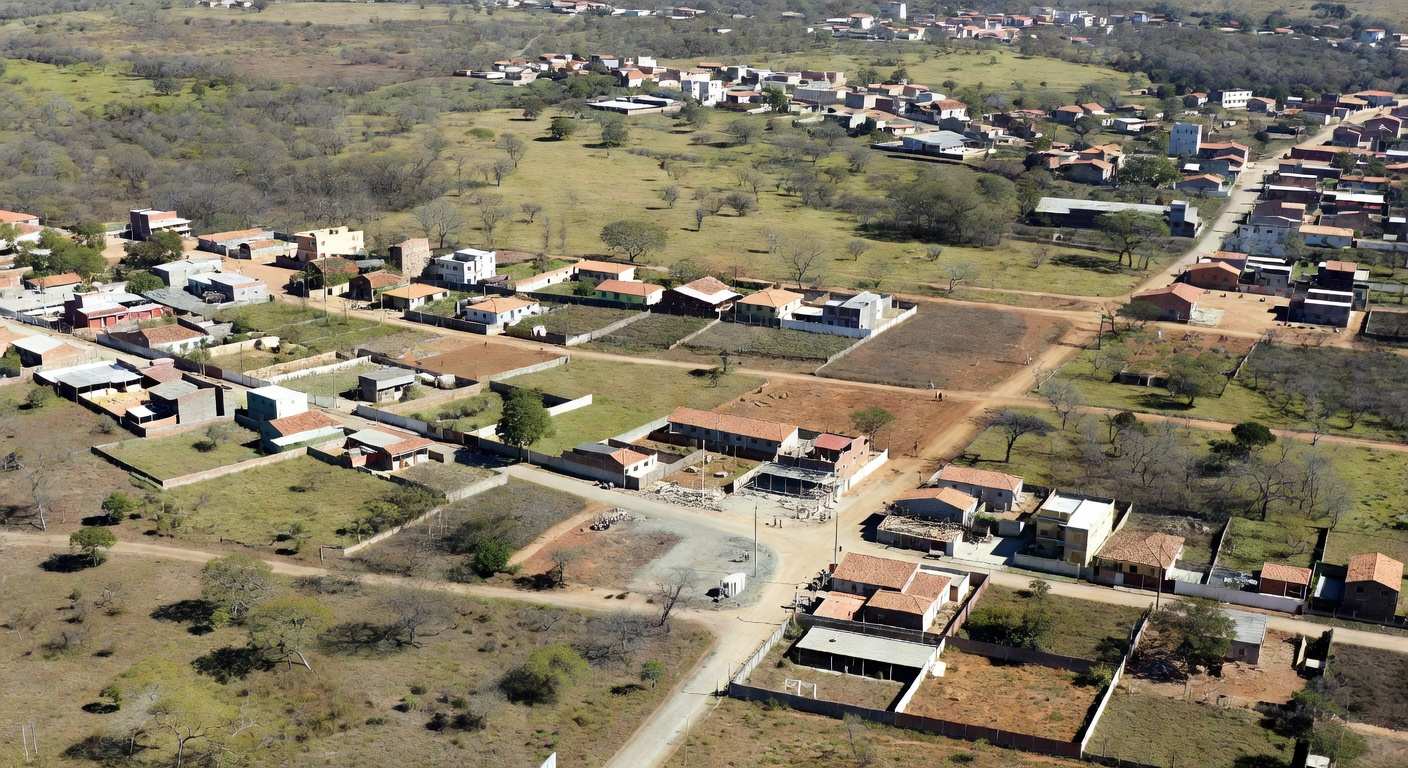 Vista aérea de regiões administrativas 26 de Setembro e Ponte Alta em área urbana brasileira