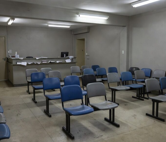 Sala de espera vazia em UPA do DF após longa espera por atendimento