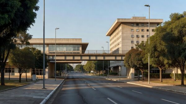 Faixa elevada em rua próxima a escola no Distrito Federal