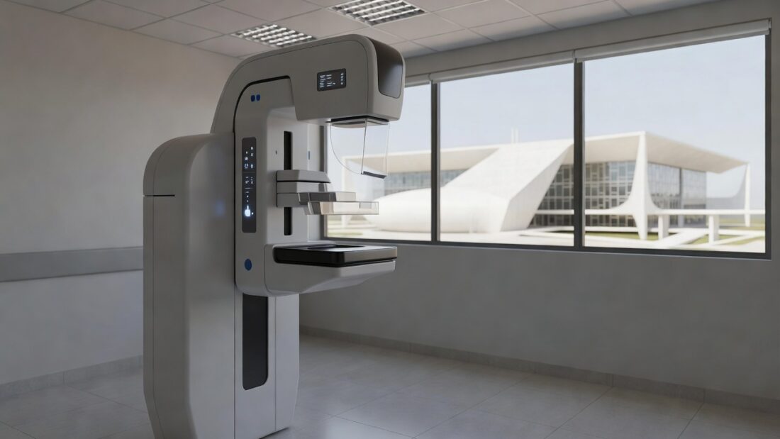 Sala de mamografia em hospital público do Distrito Federal para diagnóstico de câncer de mama
