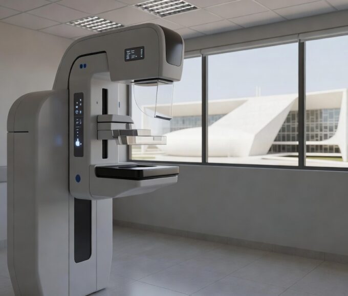 Sala de mamografia em hospital público do Distrito Federal para diagnóstico de câncer de mama