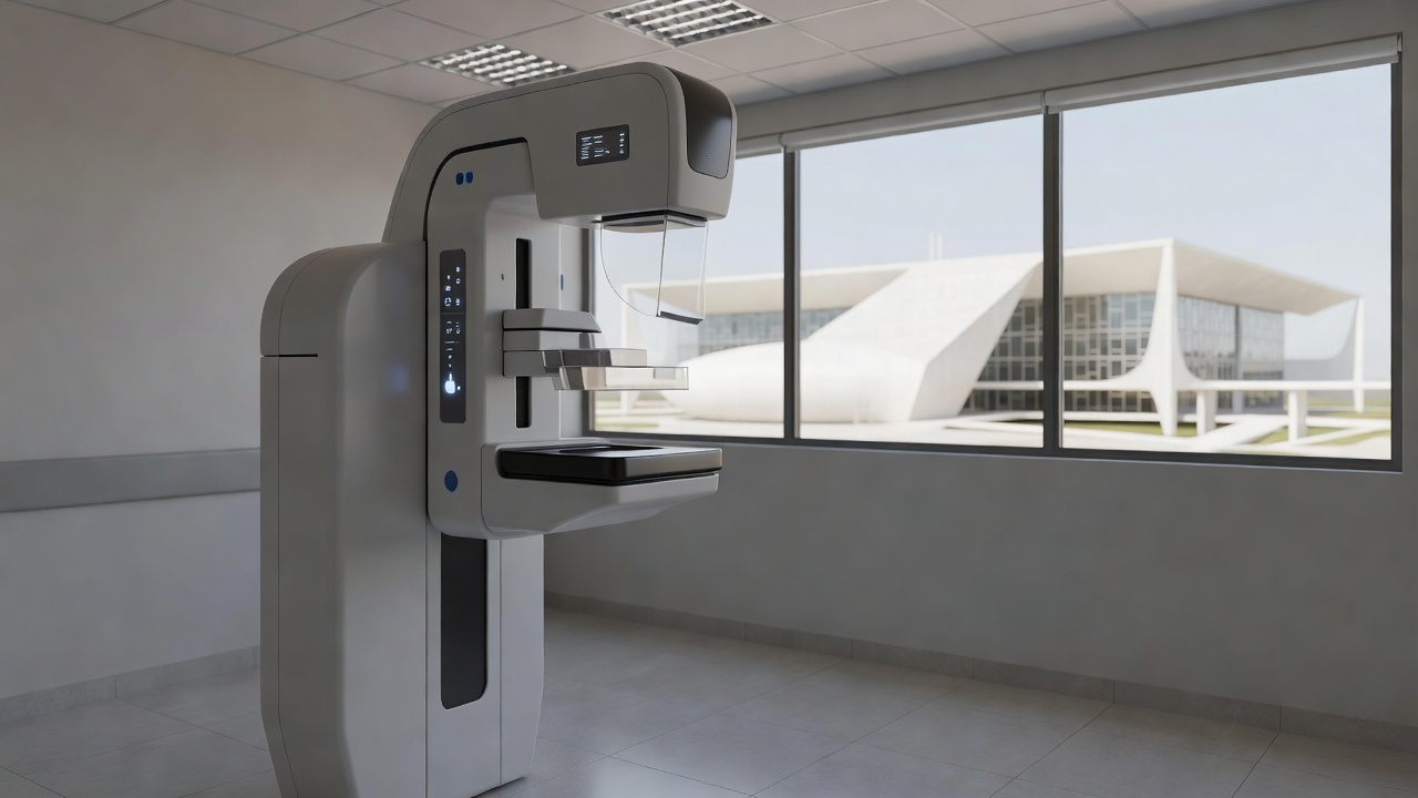 Sala de mamografia em hospital público do Distrito Federal para diagnóstico de câncer de mama