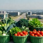 Cesta verde com alimentos para beneficiários do Cartão Prato Cheio no Distrito Federal