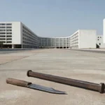 Rua vazia na Asa Norte em Brasília com viatura policial militar