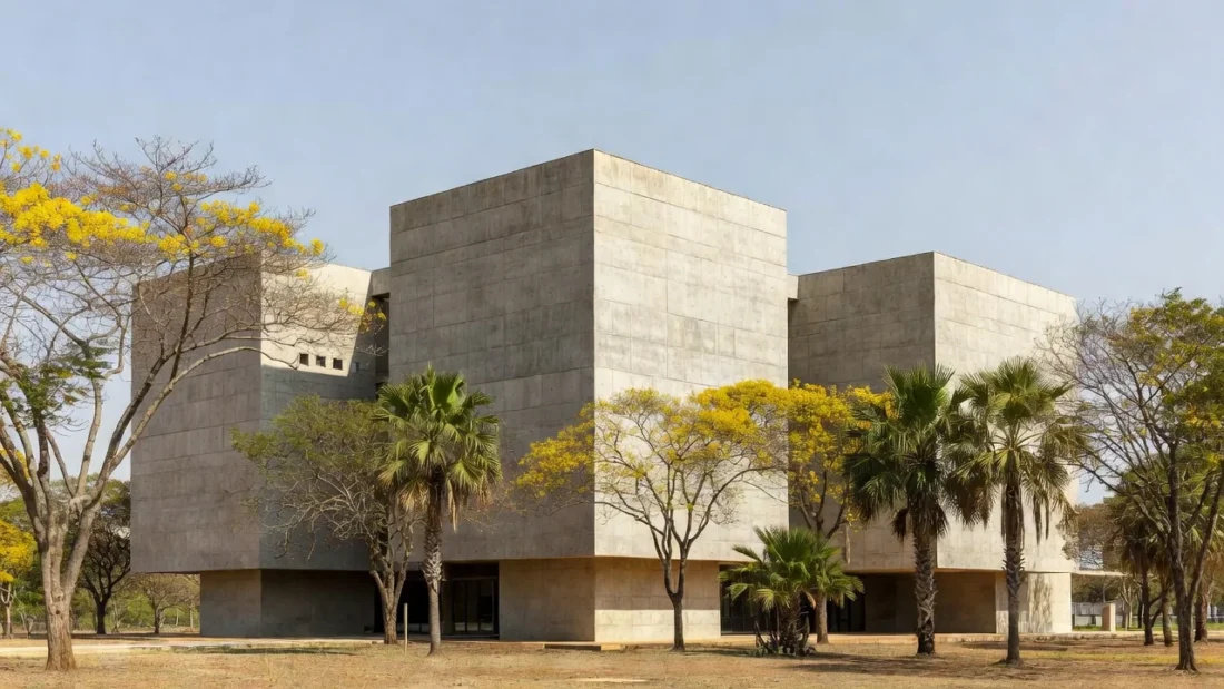 Escola pública moderna em Brasília representando a Secretaria de Educação do DF