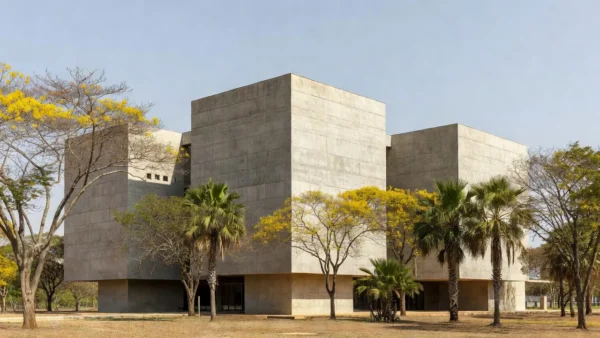 Escola pública moderna em Brasília representando a Secretaria de Educação do DF