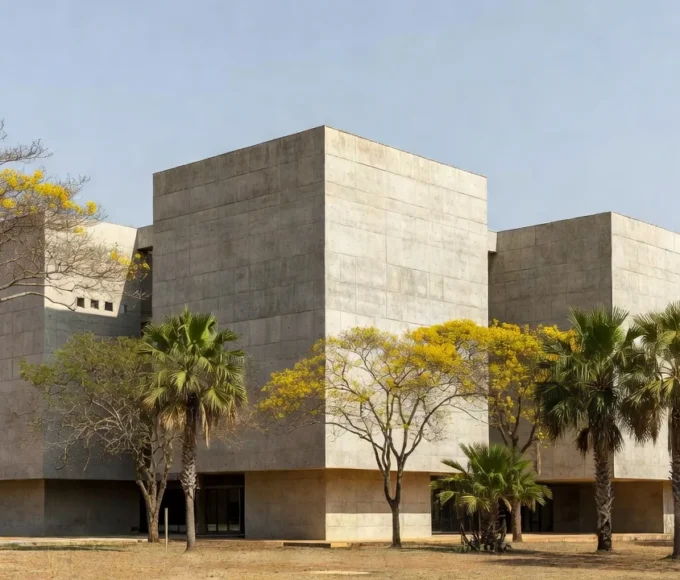 Escola pública moderna em Brasília representando a Secretaria de Educação do DF