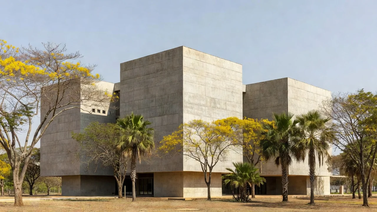 Escola pública moderna em Brasília representando a Secretaria de Educação do DF