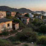 Área residencial em São Sebastião com impasse fundiário e casas em terrenos irregulares