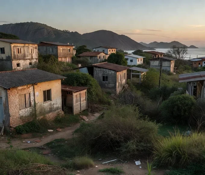 Área residencial em São Sebastião com impasse fundiário e casas em terrenos irregulares