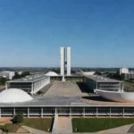 Drones sobrevoando a Esplanada dos Ministérios em Brasília no 7 de Setembro