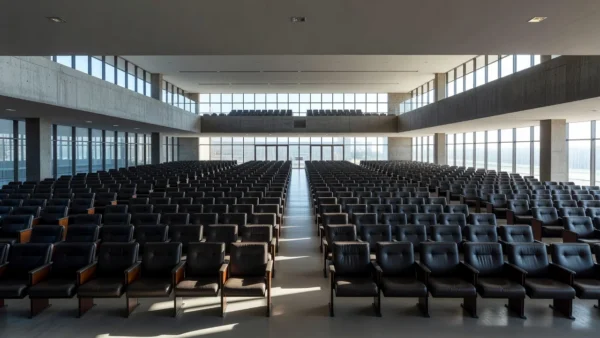 Plenário vazio da CLDF representando sessões lentas e burocráticas