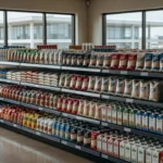 Prateleiras de supermercado em Brasília sobre deflação do IPCA