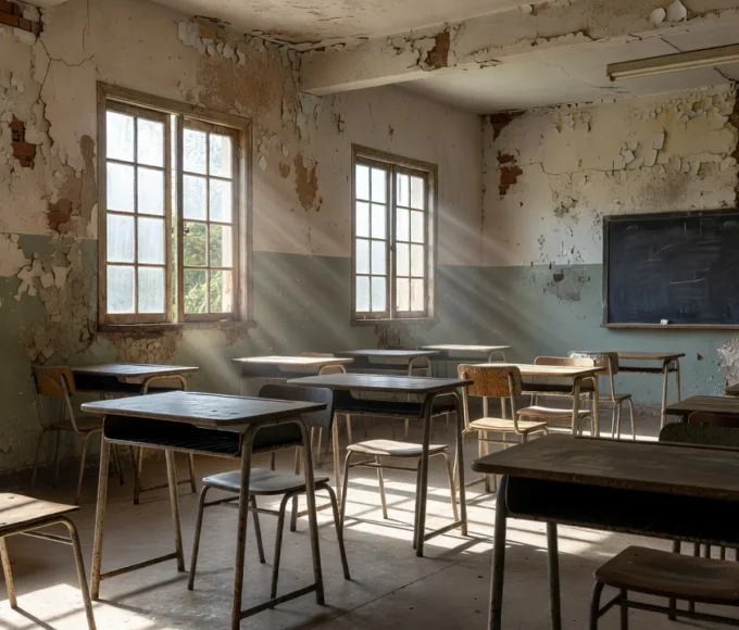 Escola pública em Ceilândia com infraestrutura precária durante congresso de educação