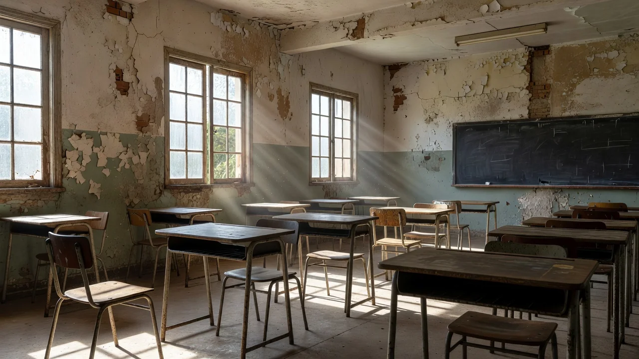 Escola pública em Ceilândia com infraestrutura precária durante congresso de educação